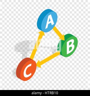 ABC button isometric icon Stock Vector