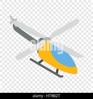 Orange helicopter isometric icon Stock Vector