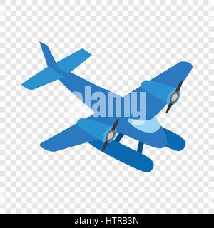 Blue small plane isometric icon Stock Vector