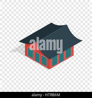 Traditional korean house isometric icon Stock Vector