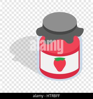 Bank strawberry jam isometric icon Stock Vector