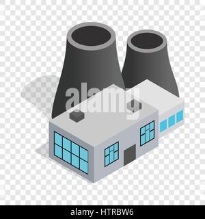 Thermal power station isometric icon Stock Vector