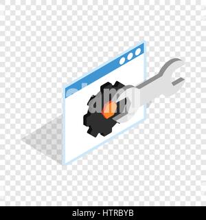 Computer repair isometric icon Stock Vector