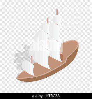 Sailing boat isometric icon Stock Vector