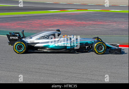 Circuit de Catalunya, Montmelo near Barcelona, Spain, 27.2.-2.3.2017, Formula One Test days --- Lewis Hamilton (GBR), Mercedes-Benz W08 EQ Power+ Stock Photo