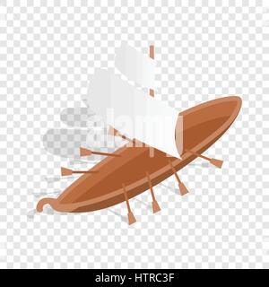 Ship with oars isometric icon Stock Vector