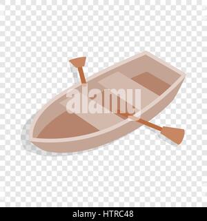 Boat with oars isometric icon Stock Vector
