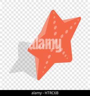 Red starfish isometric icon Stock Vector