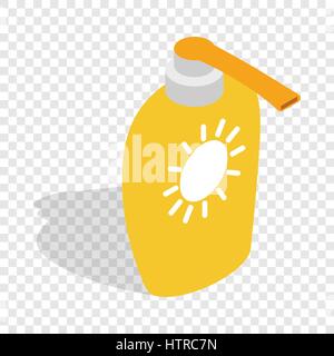 Bottle of suntan cream isometric icon Stock Vector