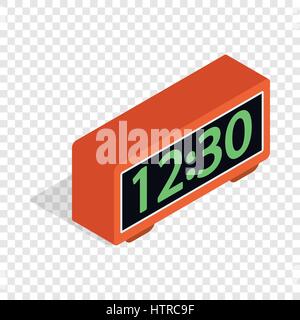 Digital clock isometric icon Stock Vector