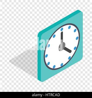 Square wall clock isometric icon Stock Vector