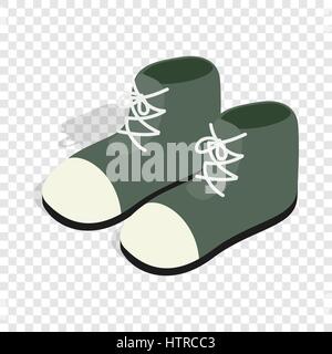 Pair of green boots isometric icon Stock Vector