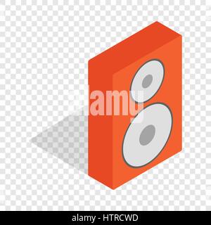 Orange speaker isometric icon Stock Vector