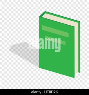 Green closed book isometric icon Stock Vector