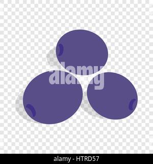 Blue plum isometric icon Stock Vector