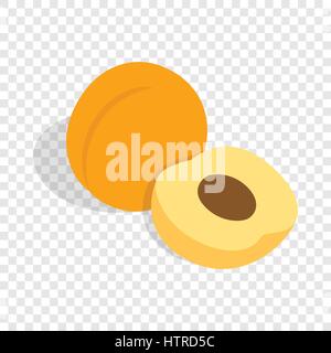 Fresh apricot fruits isometric icon Stock Vector
