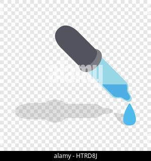 Pipette with drops isometric icon Stock Vector