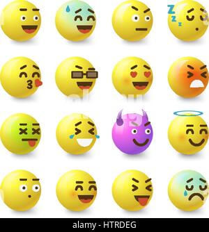 Smile icons set, isometric style Stock Vector