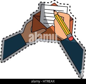 person writing letter mail Stock Vector