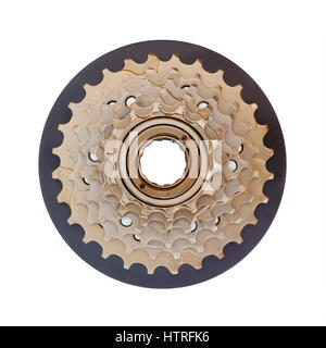 Mountain bike cassette. Isolated on white with clipping path Stock Photo