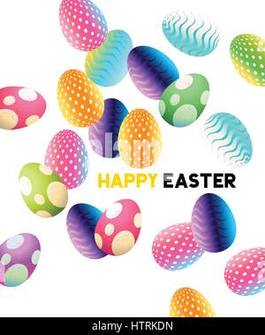 A set of abstract chocolate easter eggs. vector background illustration Stock Vector