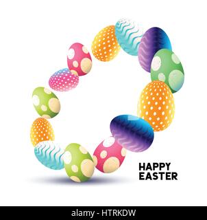 A set of abstract chocolate easter eggs. vector background illustration Stock Vector