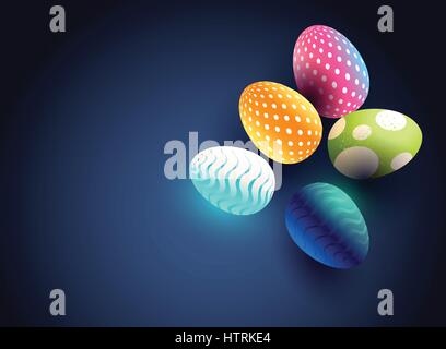 A modern Easter egg background design with bright chocolate eggs and room for wording. vector illustration Stock Vector