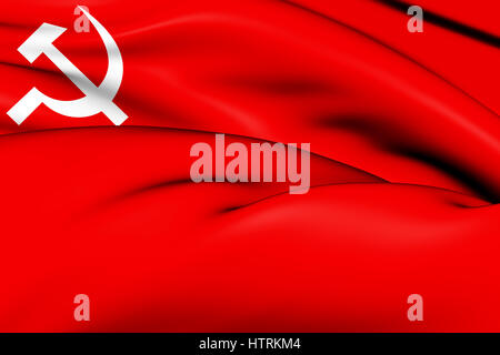 Communist Party of Nepal Flag. 3D Illustration. Stock Photo