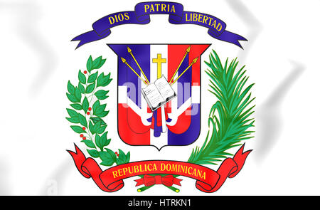 Dominican Republic Coat of Arms. 3D Illustration. Stock Photo