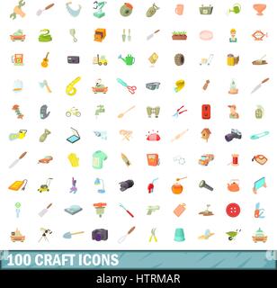 100 craft icons set, cartoon style Stock Vector Image & Art - Alamy