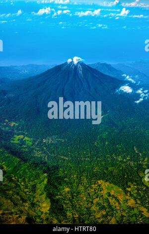 Aerial view of Ebulobo volcano in Flores Island, Indonesia. Stock Photo