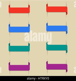 Set of different colored bookmarks second part, vector illustration. Stock Vector