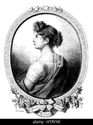 Duchess Louise of Mecklenburg-Strelitz, Luise Auguste Wilhelmine Amalie, 10 March 1776 - 19 July 1810, reproduction of a woodcut from the year 1880, digital improved Stock Photo