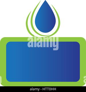 blue drop emblem icon Stock Vector