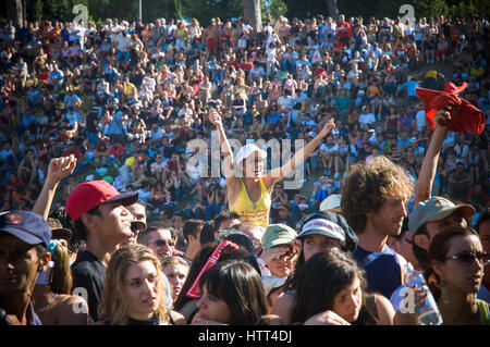 Live 8 concert, people at Circus Maximus in Rome Stock Photo