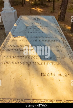 Tatoi: The royal cemetery of Tatoi. - Tatoi was originally the Summer Residence of the Greek Royal family which was eventually used as their year roun Stock Photo