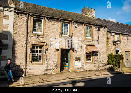 resting on the road side in Derbyshire having a good smoke of the Day the first one Ray Boswell Stock Photo