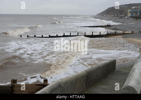 Coastal defenses on the North Norfolk Coast. Stock Photo