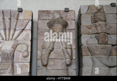 Elam. Moulded clay brick panel: Elamite goddess. Temple of Inshushinak, Susa, 2000 BCE. Louvre Museum. Paris. Stock Photo