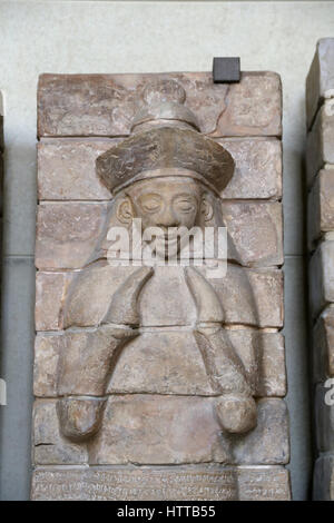 Elam. Moulded clay brick panel: Elamite goddess. Temple of Inshushinak, Susa, 2000 BCE. Louvre Museum. Paris. Stock Photo