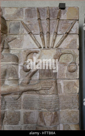 Elam. Moulded clay brick panel: palm-trees (symbols of fertiliy. Temple of Inshushinak, Susa, 2000 BCE. Louvre. Paris. Stock Photo