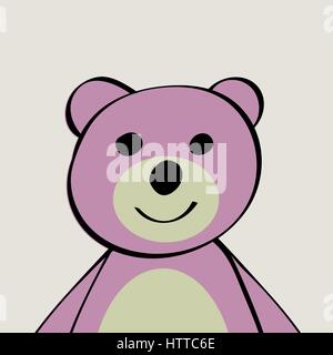Bear Funny cartoon animal toy. Vector illustration. Stock Vector