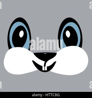 Bunny cute funny cartoon head. Rabbit vector illustration Stock Vector