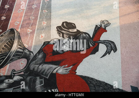 Argentina Buenos Aires Tango Mural Stock Photo