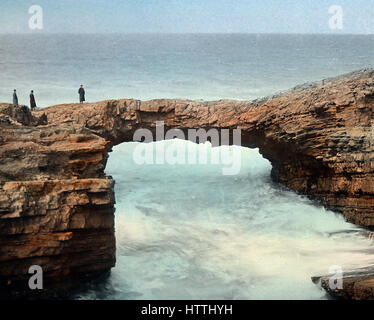 Bridges of Ross, County Clare, Ireland - hand coloured photo - Victorian period Stock Photo