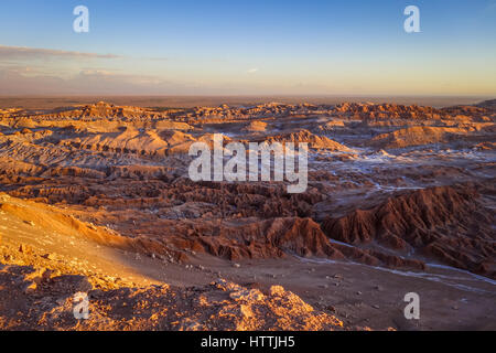 Valle de la Luna landscape at sunset in San Pedro de Atacama, Chile Stock Photo