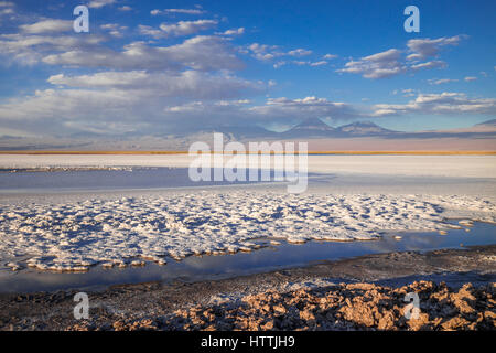 Laguna Tebinquinche sunset landscape in San Pedro de Atacama, Chile Stock Photo