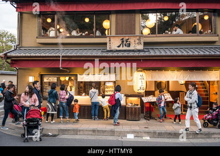 Street scene, Sagano district, Kyoto, Japan Stock Photo