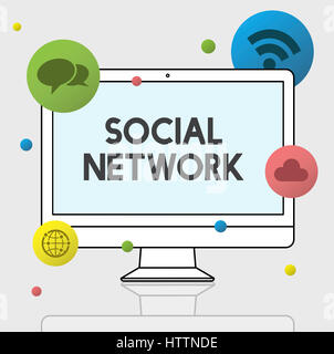 Internet Communication Network Icon Concept Stock Photo
