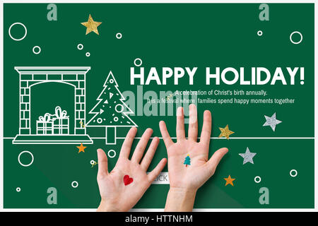 Happy Holiday Break Celebrate Party Enjoyment Concept Stock Photo
